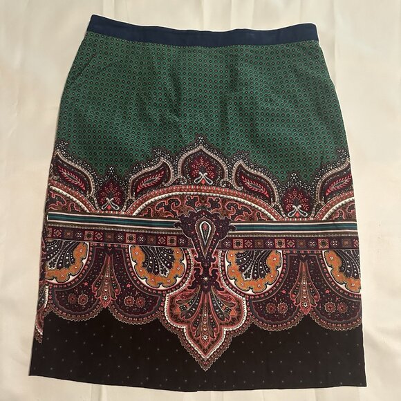 Edme And Estelle Skirt Fine Corduroy Size 12 Green Anthropology Colorful Fall - Picture 1 of 6